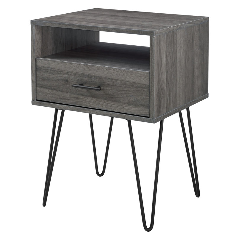 Union Rustic Kamille Single Hairpin Leg 1 Drawer Nightstand & Reviews